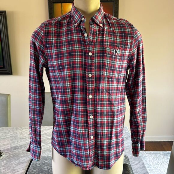Simply Southern red/blue plaid button down flannel shirt. Medium. - Picture 1 of 6